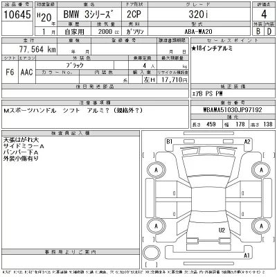 BMW 3-Series  с аукциона в Японии