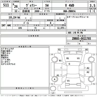 Toyota VOXY  с аукциона в Японии