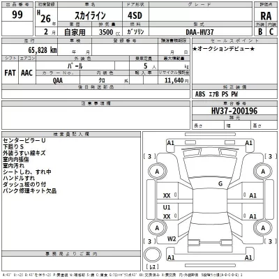 Nissan SKYLINE  с аукциона в Японии