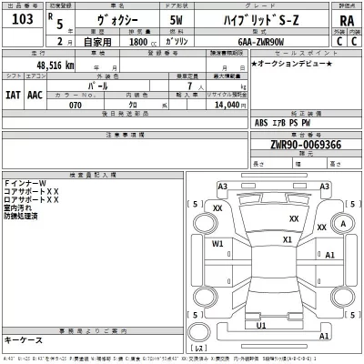 Toyota VOXY  с аукциона в Японии