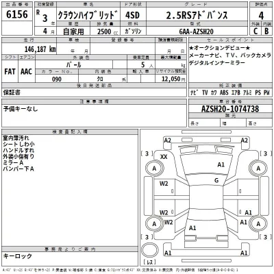Toyota CROWN  с аукциона в Японии