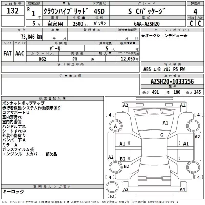 Toyota CROWN  с аукциона в Японии