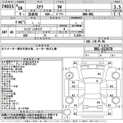 Subaru STELLA  с аукциона в Японии