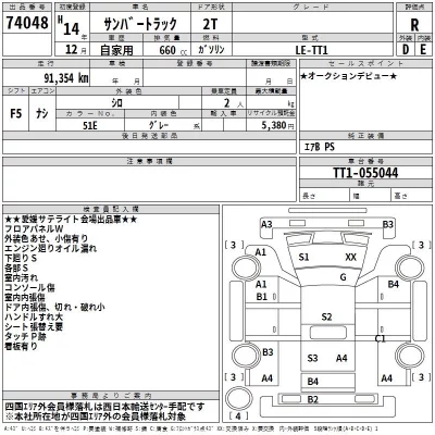 Subaru SAMBAR  с аукциона в Японии