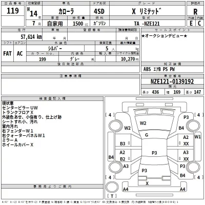 Toyota COROLLA  с аукциона в Японии