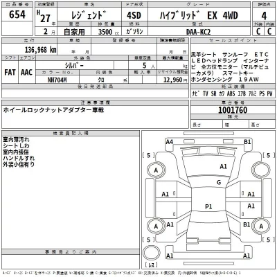 Honda LEGEND  с аукциона в Японии