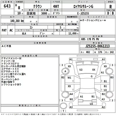 Toyota CROWN  с аукциона в Японии