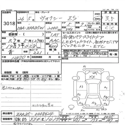 Toyota VOXY  с аукциона в Японии