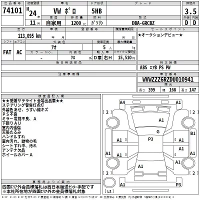 Volkswagen POLO  с аукциона в Японии
