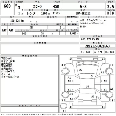 Toyota COROLLA  с аукциона в Японии
