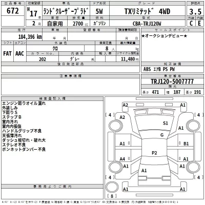 Toyota LAND CRUISER PRADO  с аукциона в Японии