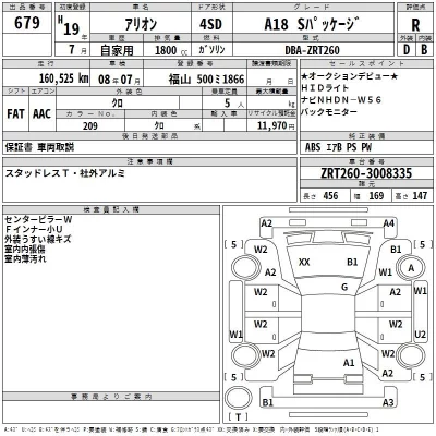 Toyota ALLION  с аукциона в Японии