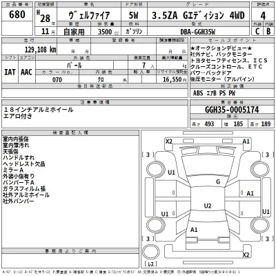 Toyota VELLFIRE  с аукциона в Японии