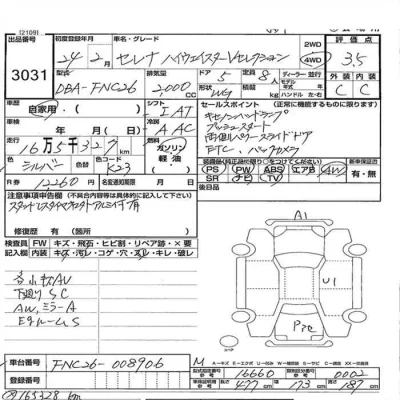 Nissan SERENA  с аукциона в Японии