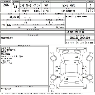 Toyota LAND CRUISER PRADO  с аукциона в Японии