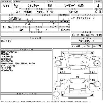 Subaru FORESTER  с аукциона в Японии