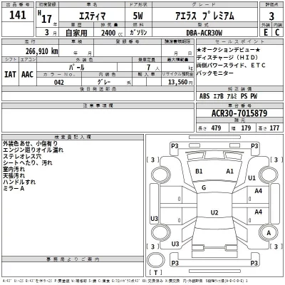 Toyota ESTIMA  с аукциона в Японии