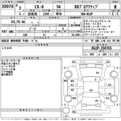 Mazda CX-8  с аукциона в Японии