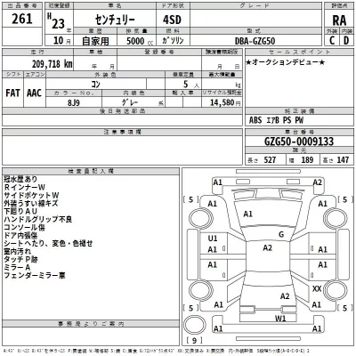 Toyota CENTURY  с аукциона в Японии