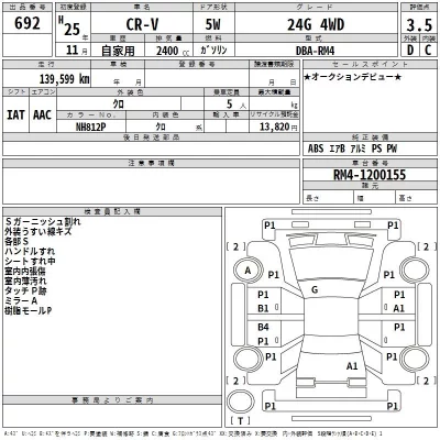 Honda CR-V  с аукциона в Японии