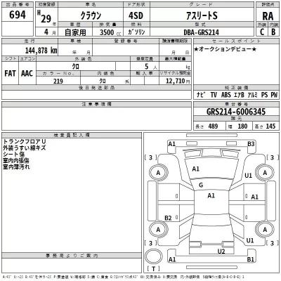 Toyota CROWN  с аукциона в Японии
