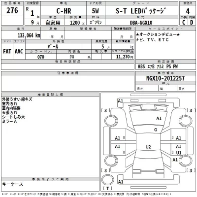 Toyota C-HR  с аукциона в Японии