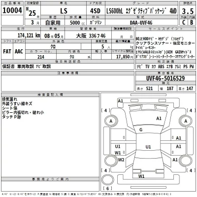 Lexus LS  с аукциона в Японии