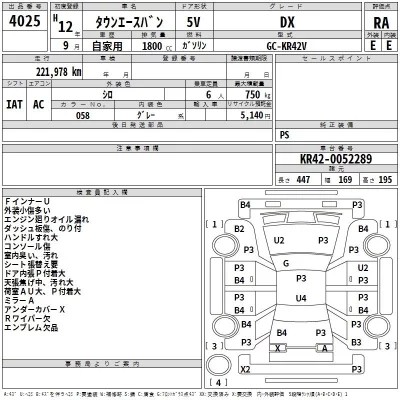 Toyota TOWN ACE VAN  с аукциона в Японии