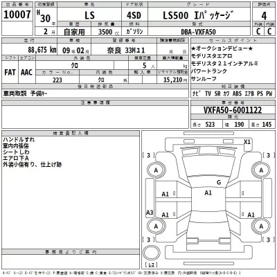 Lexus LS  с аукциона в Японии