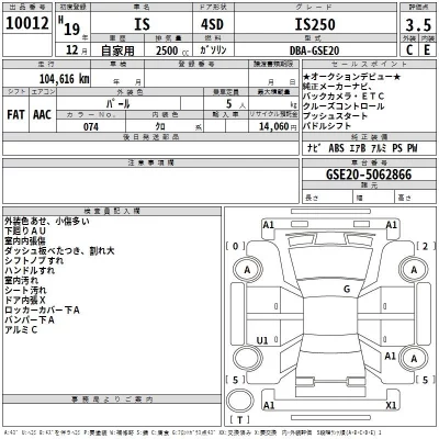 Lexus IS  с аукциона в Японии