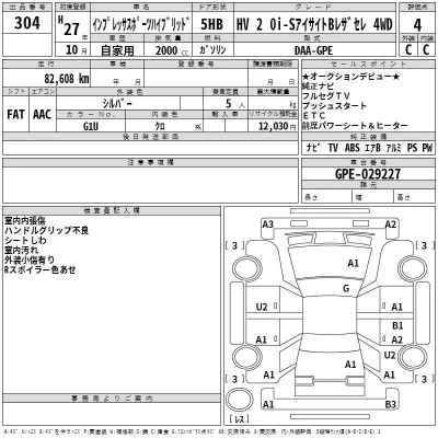 Subaru IMPREZA  с аукциона в Японии