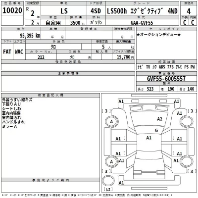 Lexus LS  с аукциона в Японии