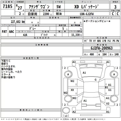 Mazda ATENZA WAGON  с аукциона в Японии