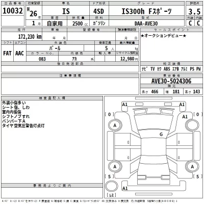 Lexus IS  с аукциона в Японии