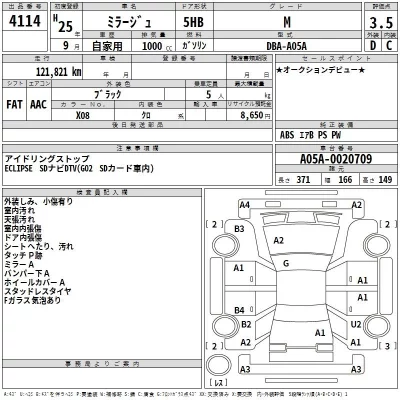 Mitsubishi MIRAGE  с аукциона в Японии