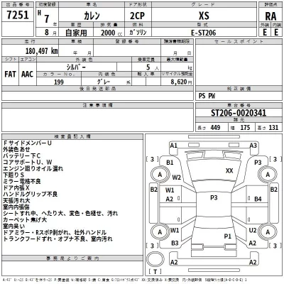 Toyota CURREN  с аукциона в Японии