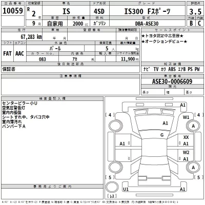 Lexus IS  с аукциона в Японии