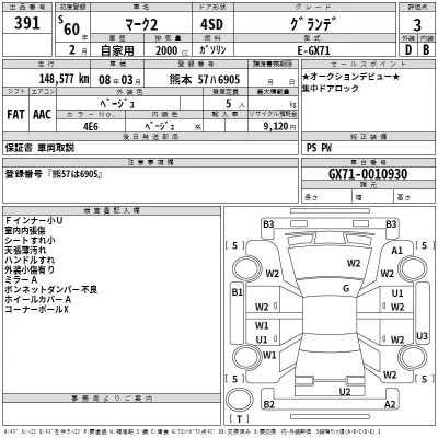 Toyota MARK II  с аукциона в Японии