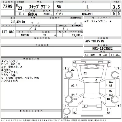Honda STEP WAGON  с аукциона в Японии