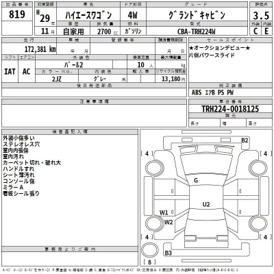 Toyota HIACE  с аукциона в Японии