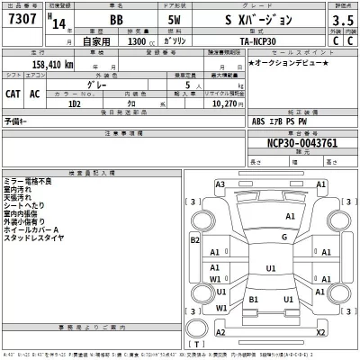 Toyota BB  с аукциона в Японии