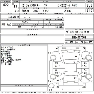 Subaru LEGACY  с аукциона в Японии