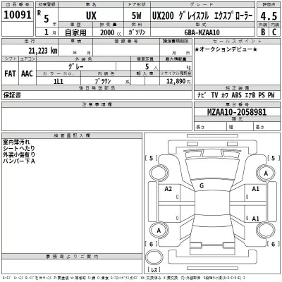 Lexus UX  с аукциона в Японии
