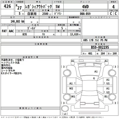 Subaru LEGACY OUTBACK  с аукциона в Японии