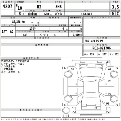 Subaru R2  с аукциона в Японии