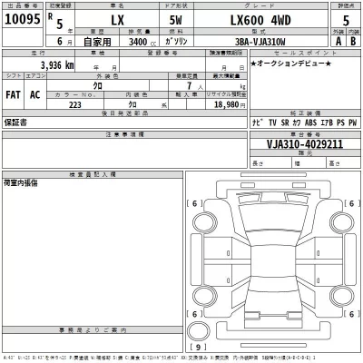 Lexus LX  с аукциона в Японии