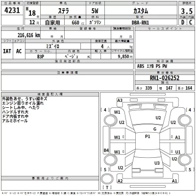 Subaru STELLA  с аукциона в Японии