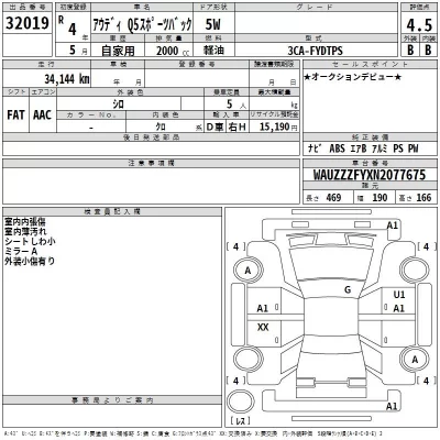 Audi Q5  с аукциона в Японии