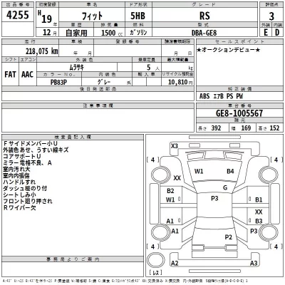 Honda FIT  с аукциона в Японии