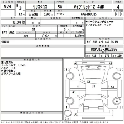 Toyota YARIS CROSS  с аукциона в Японии